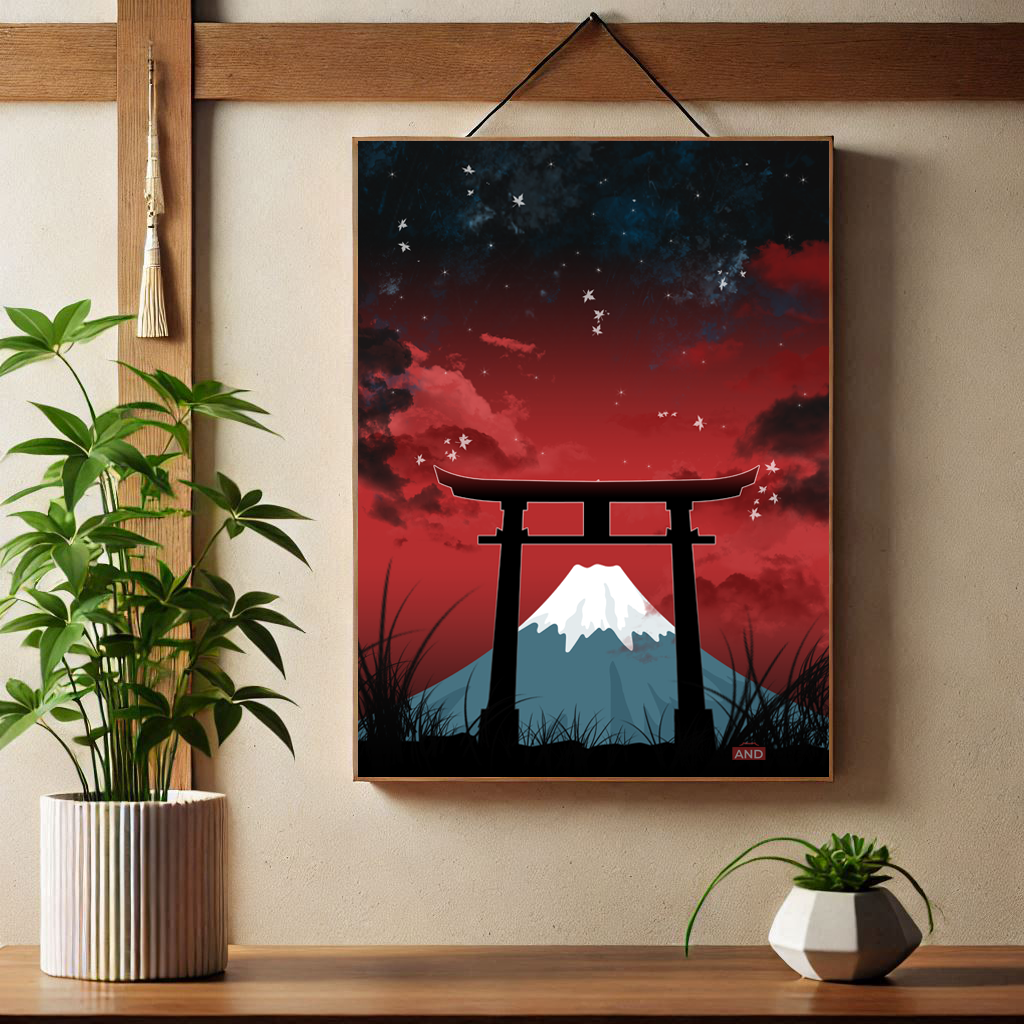 Affiche d'une porte torii