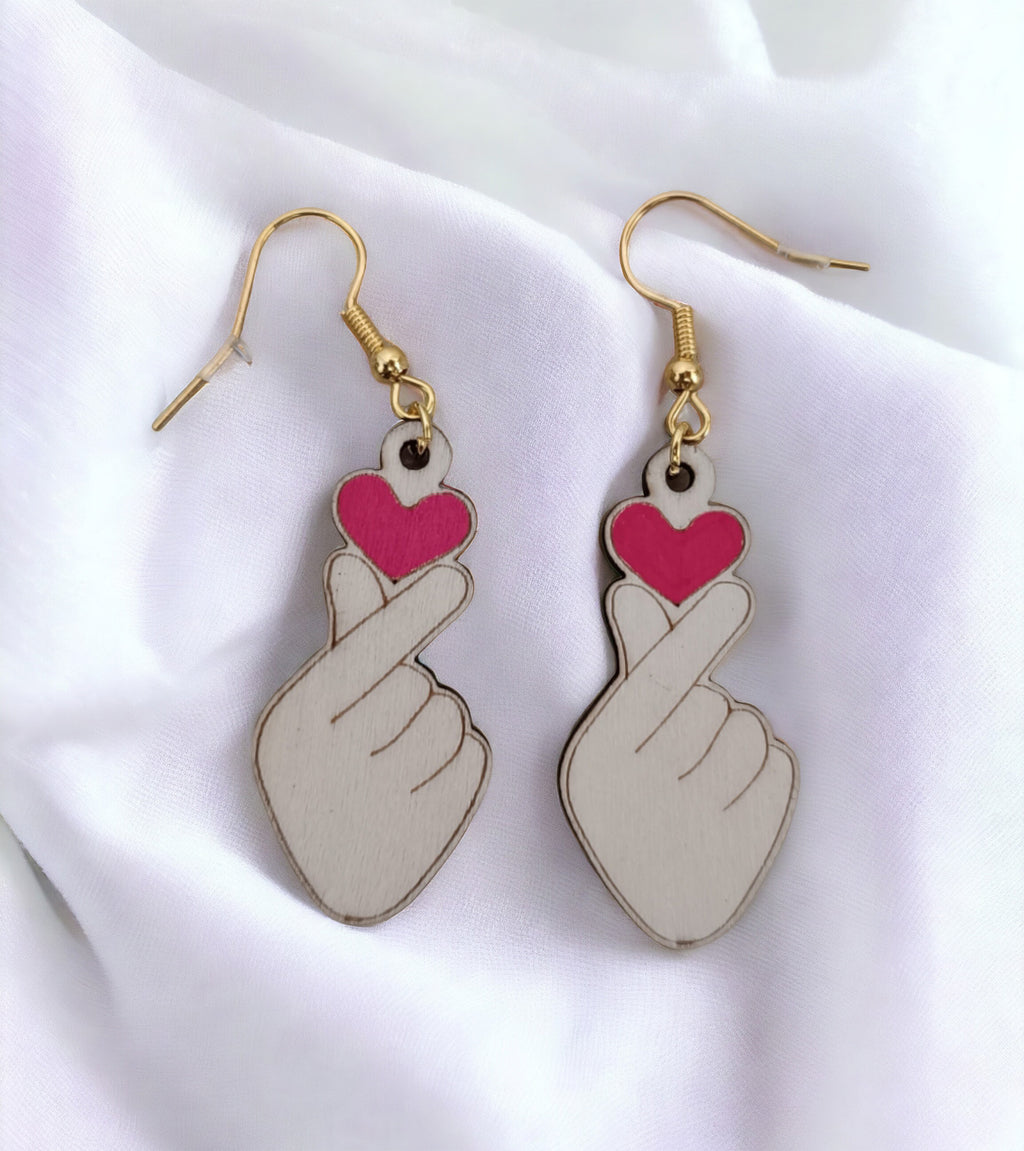 Boucles d'oreilles coeur coréen