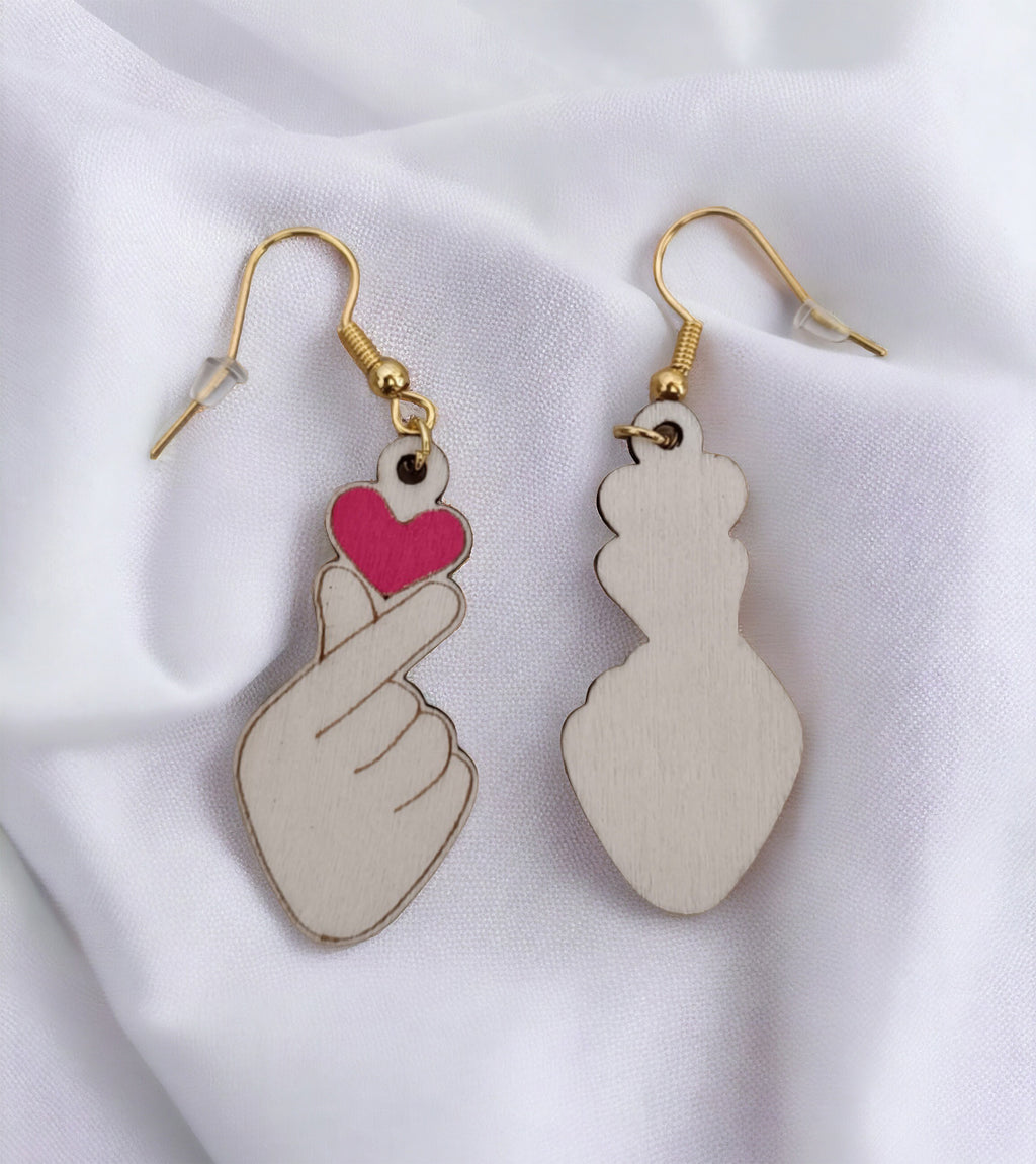 Boucles d'oreilles coeur coréen