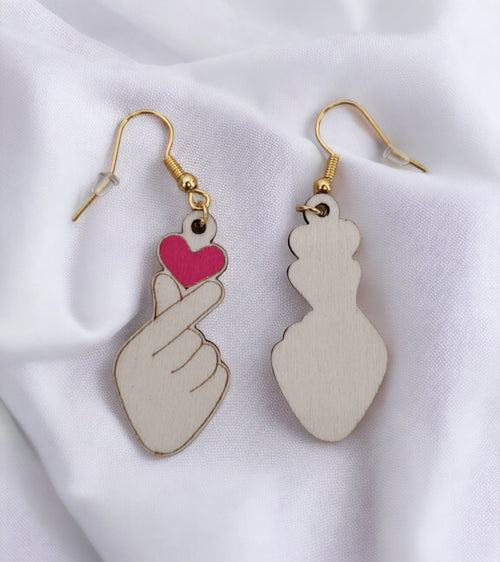Boucles d'oreilles coeur coréen
