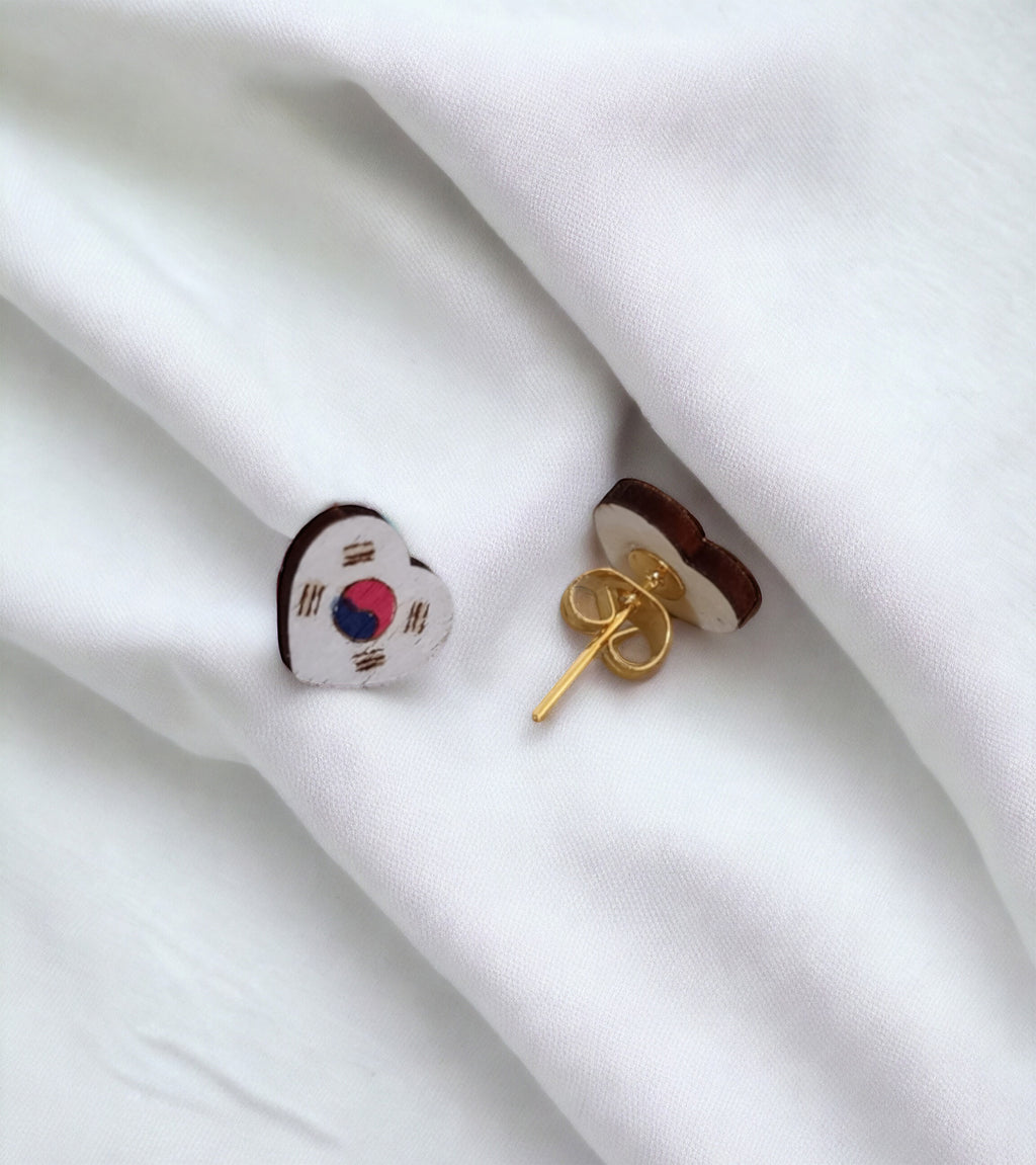 Boucles d'oreilles drapeau coréen