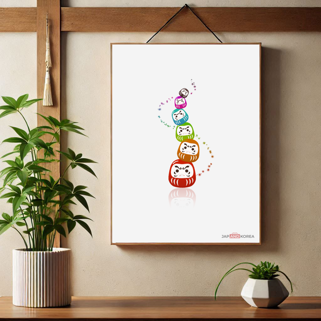 Affiche de plusieurs Daruma