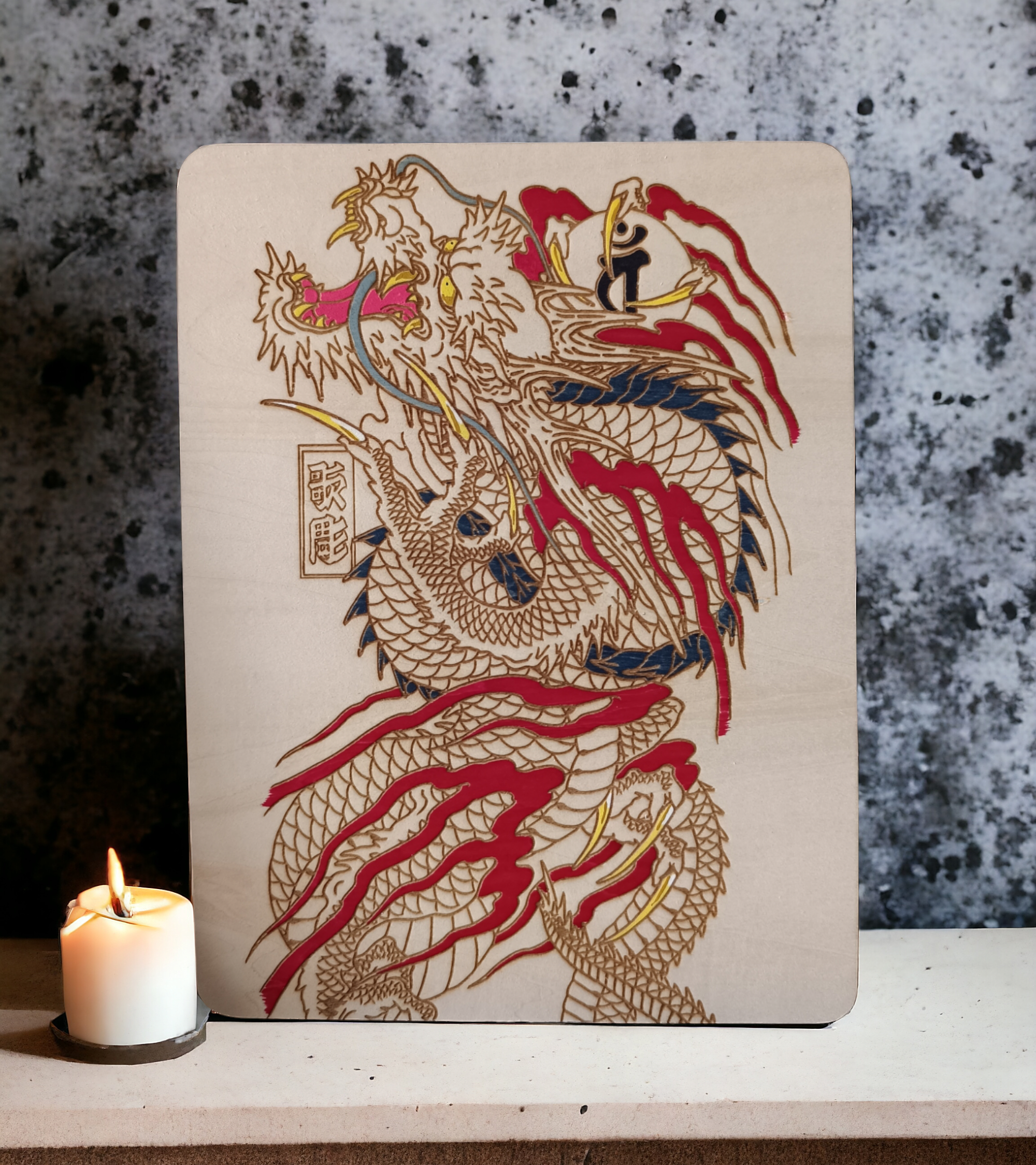 Déco murale dragon japonais Yakuza