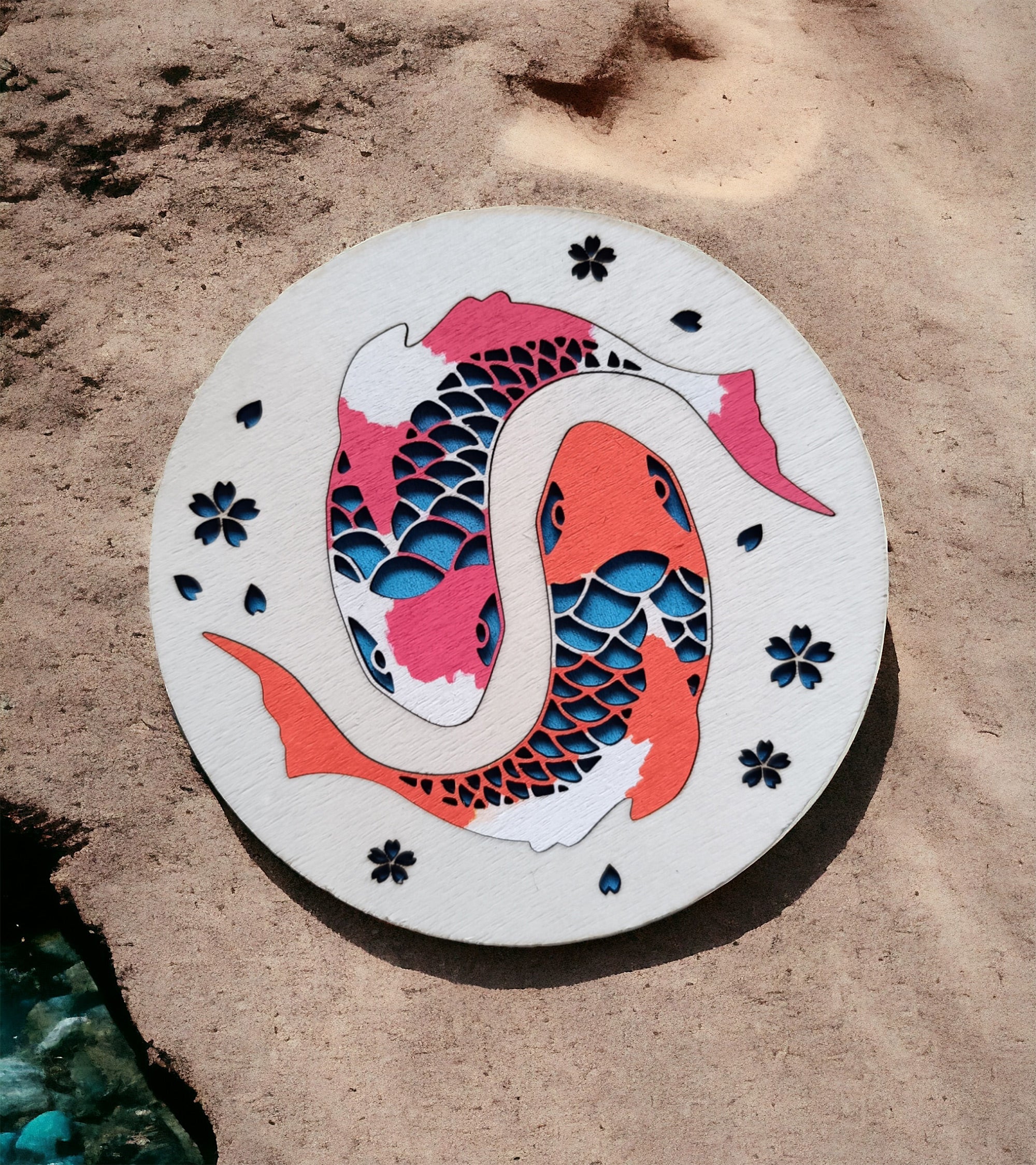 Tableau représentant des koï