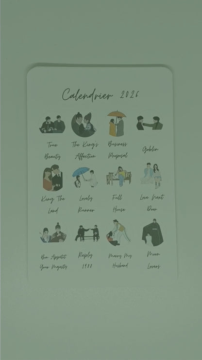 Calendrier K-Drama 2026