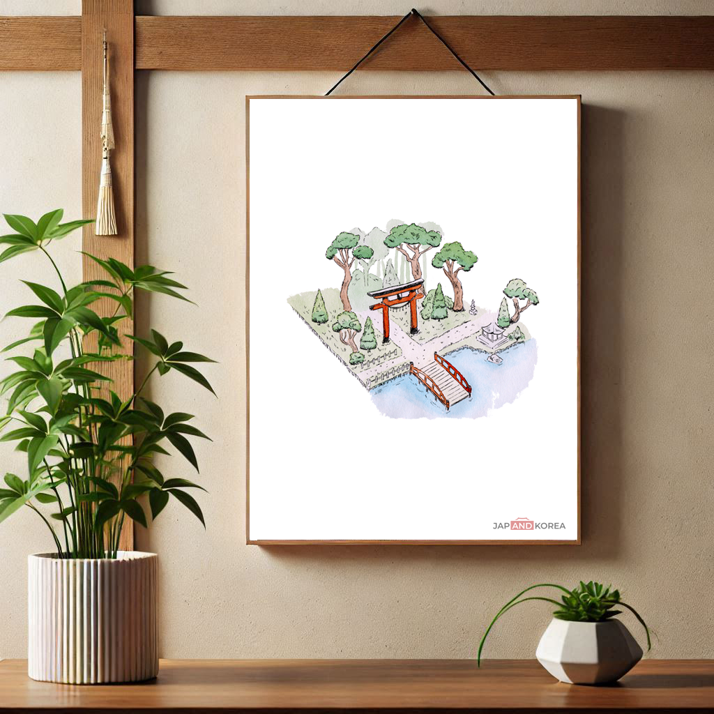 Affiche d'un jardin japonais