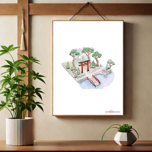 Affiche d'un jardin japonais